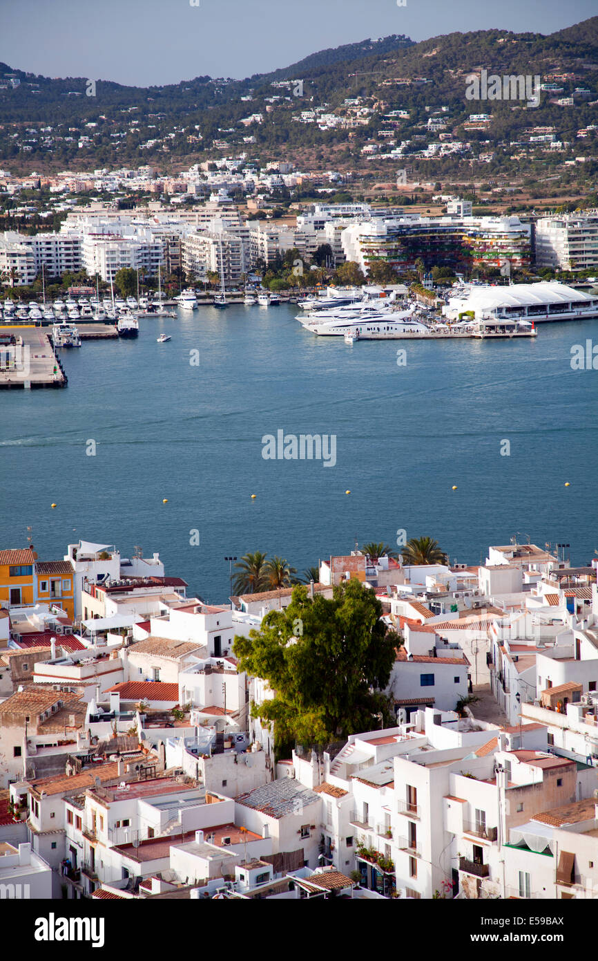 Overlooking Harbour From Dalt Vila in Ibiza Town - Ibiza Stock Photo