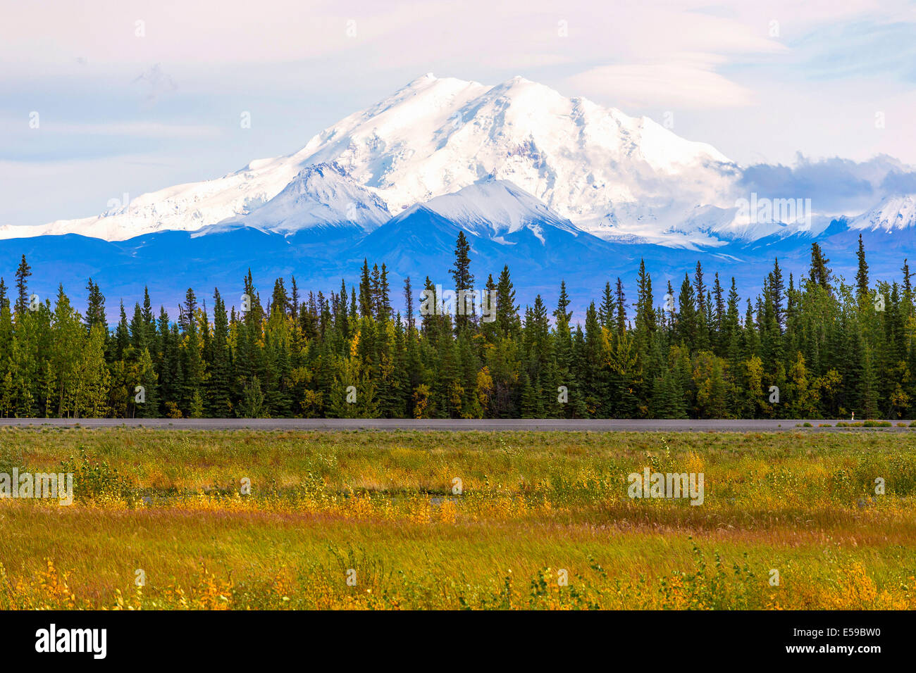 Wrangell Mountain Range in Alaska, USA Stock Photo