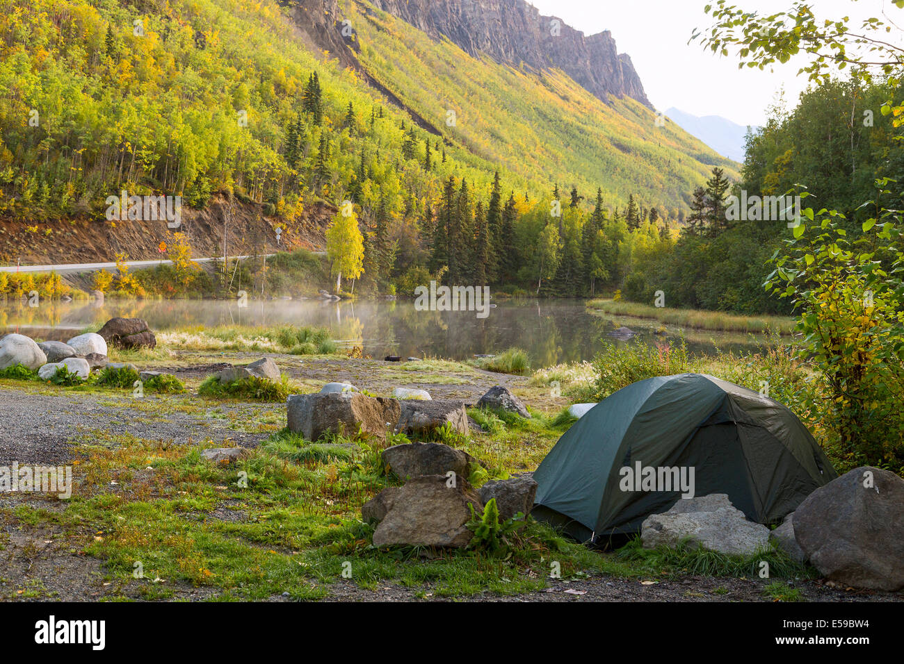 Camping in Alaska, USA Stock Photo