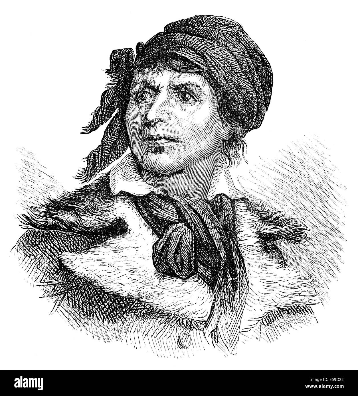 Jean Paul Marat, 1743 - 1793, a physician, political theorist, a radical journalist and politician during the French Revolution, Stock Photo