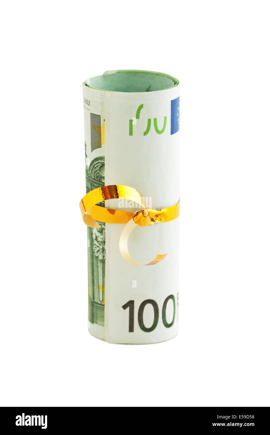 Bank Notes Ribbons notes tied with ribbon isolated on white Stock Photo - Alamy