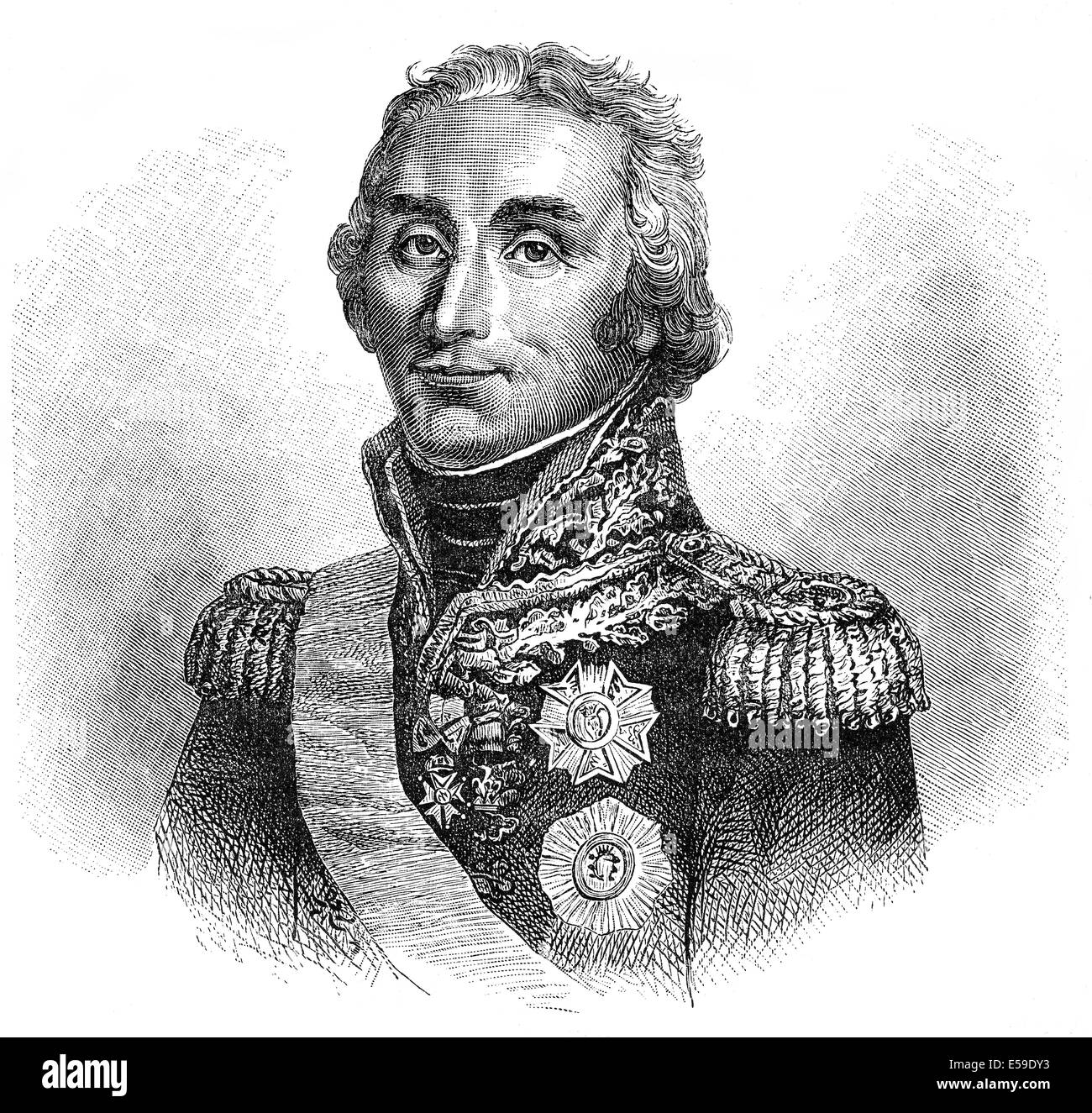 André or Andrea Masséna, 1st Duc de Rivoli, 1st Prince d'Essling, 1758 - 1817, a French military commander during the Revolution Stock Photo