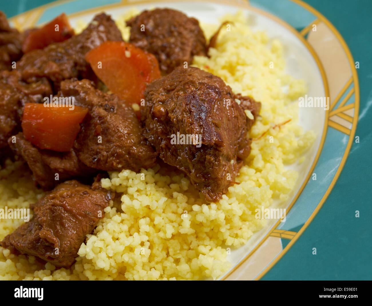 Moroccan Tagine with tender lamb and couscous Stock Photo Alamy