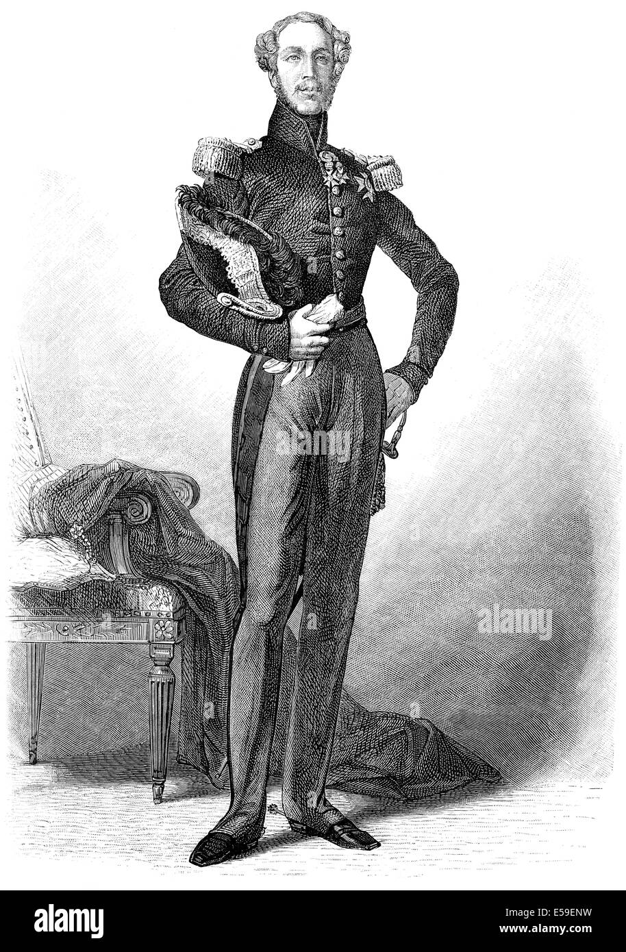 Prince Ferdinand Philippe of Orléans, 1810-1842, the eldest son of Louis Philippe d'Orléans, Duke of Orléans and future King Lou Stock Photo