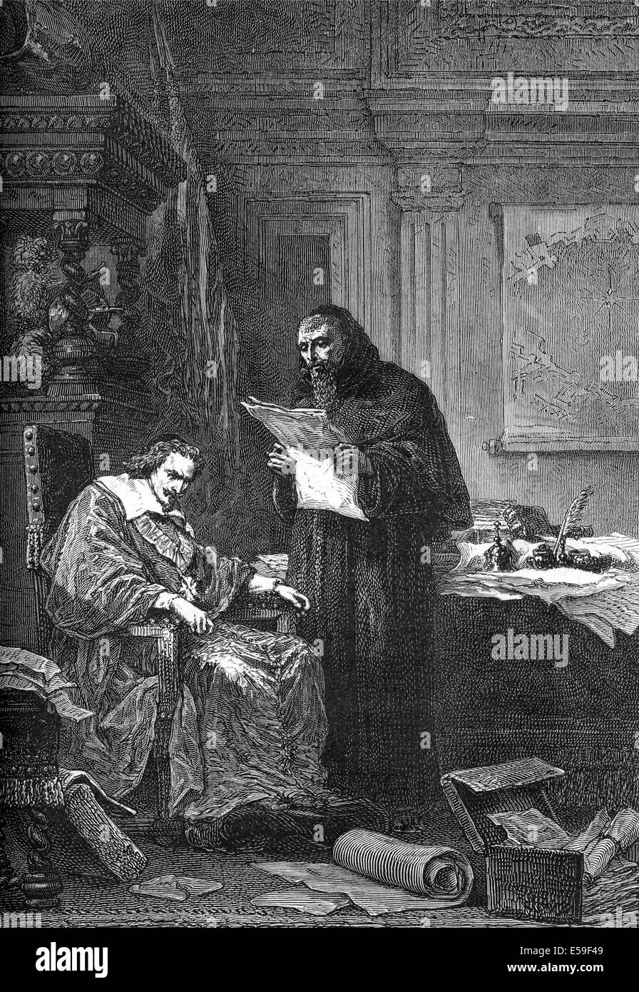 Cardinal-duc de Richelieu et de Fronsac and François Leclerc du Tremblay or  Père Joseph, a French Capuchin friar, 1611, Kardinal Stock Photo - Alamy