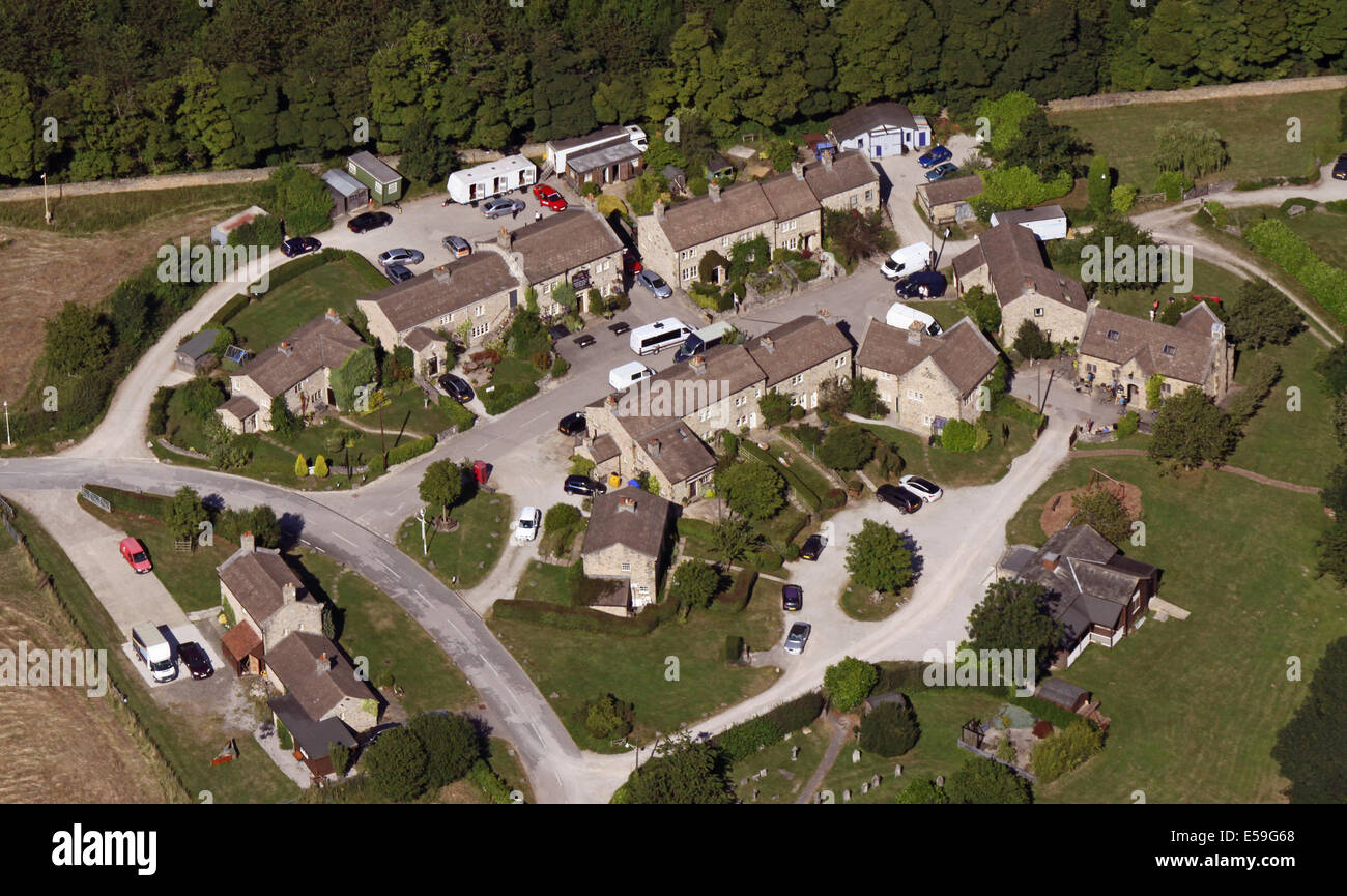 aerial view of Emmerdale village near Leeds, TV set for the television soap opera Stock Photo