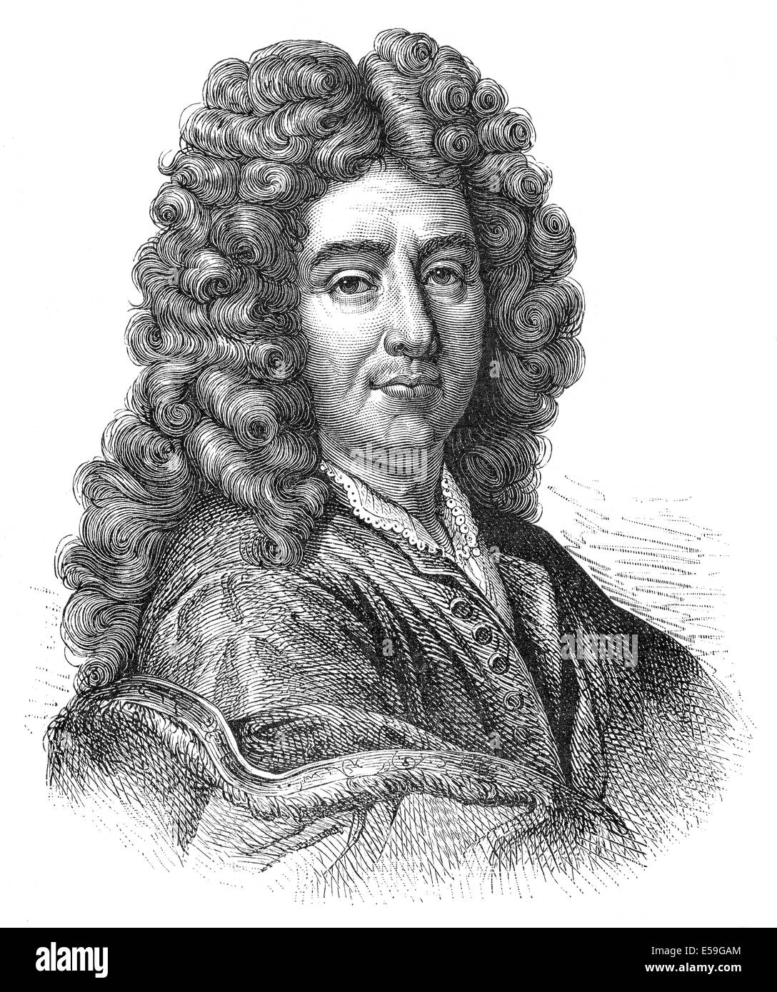 Jean de La Bruyère, 1645-1696, a French philosopher and moralist, Stock Photo