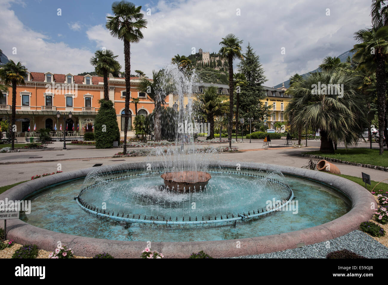 Fountain in the village of Arco, Italy Stock Photo