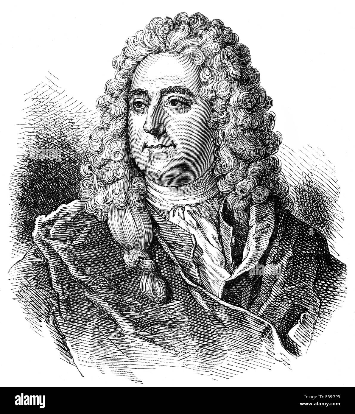 John Law of Lauriston, 1671-1729, a Scottish economist, General of Finances of France, Stock Photo