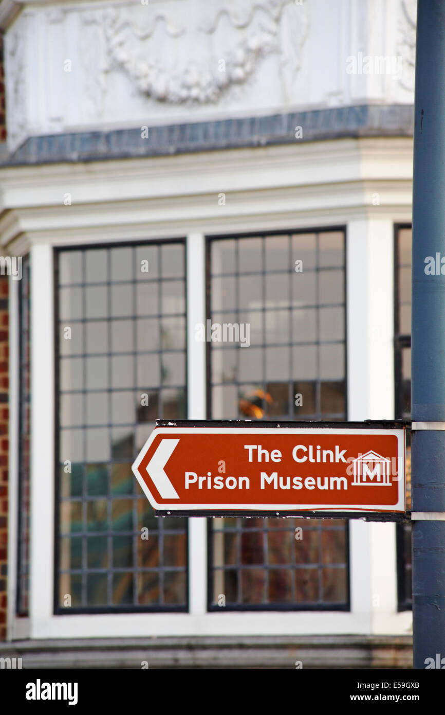 The Clink Prison Museum sign at London in July Stock Photo