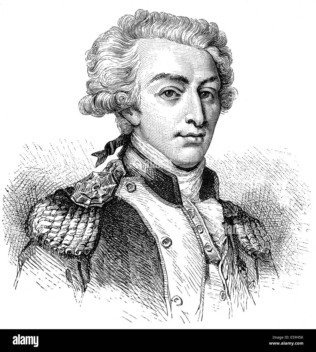 Marie-Joseph-Paul-Yves-Roch-Gilbert du Motier, Marquis de La Fayette or Lafayette, 1757 - 1834, a French general and politician Stock Photo
