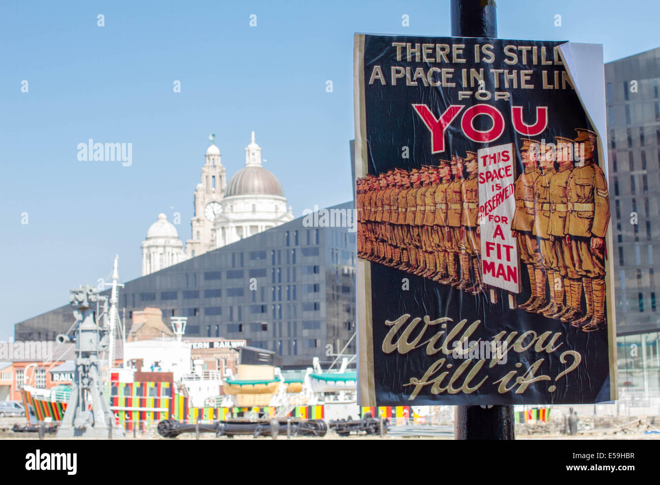 Liverpool, UK. 24th July, 2014. Memories of August 1914, Liverpool Credit:  Martin Waters/Alamy Live News Stock Photo