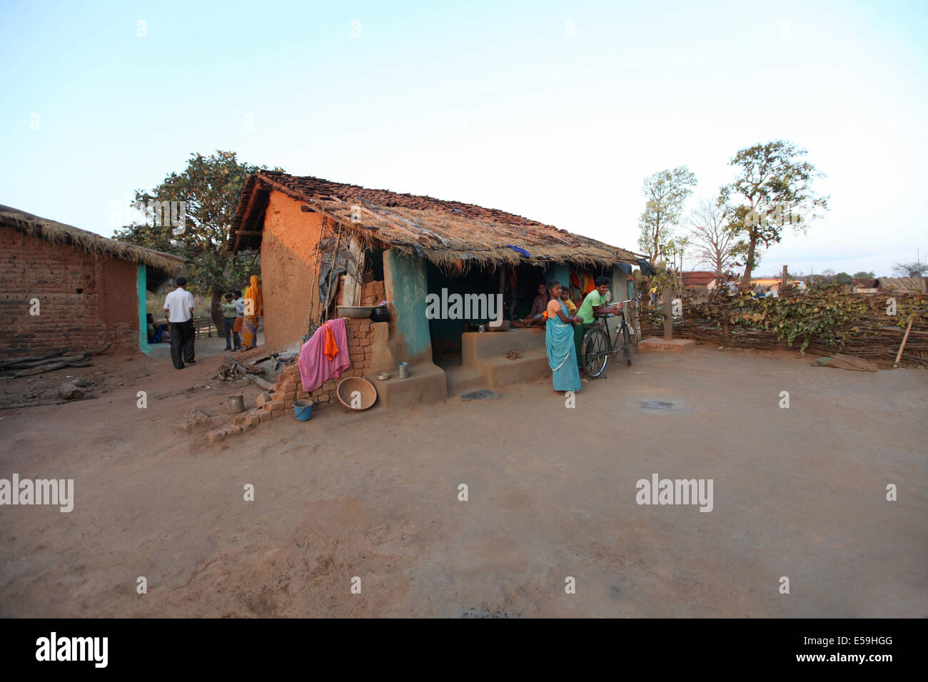 Village scene, Pandora Village, Chattisgadh, India Stock Photo