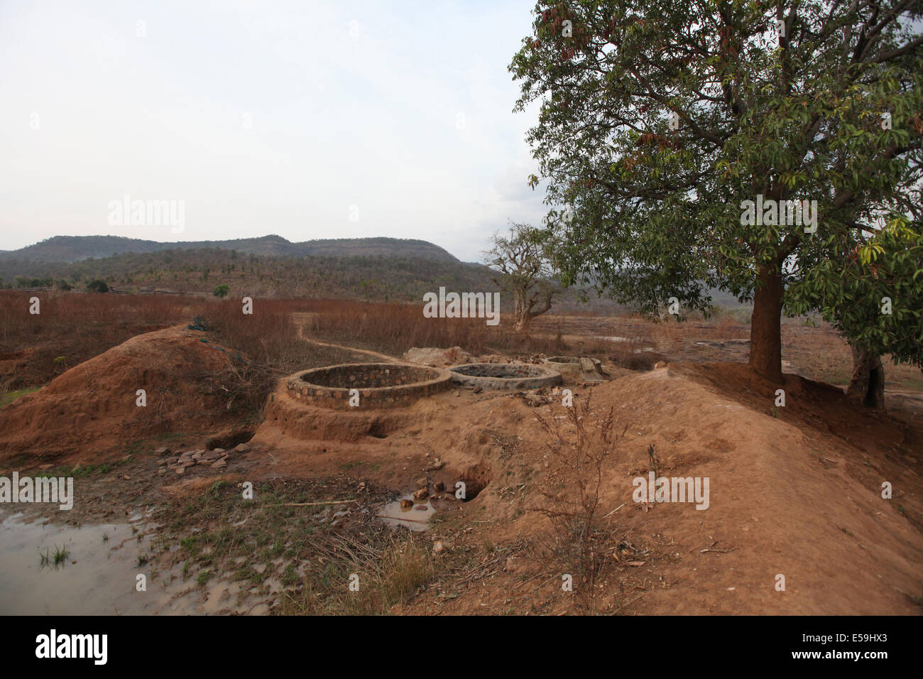 Water wells, Matal Village, Chattisgadh, India Stock Photo