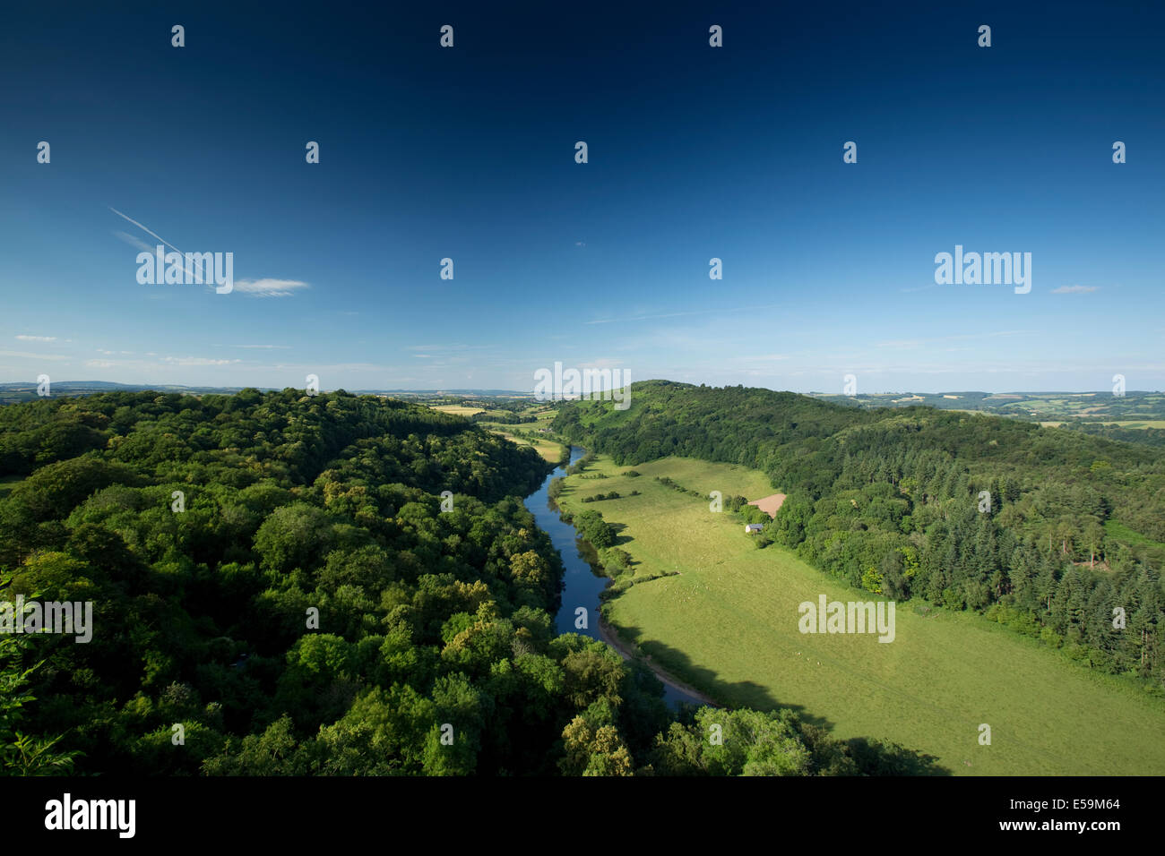 A view from Symonds Yat Rock or the River Wye Valley Stock Photo