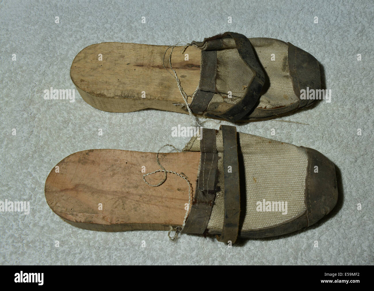 Inmate Clogs Picture By:Jules Annan Picture Shows:Well worn homemade clogs used by ...