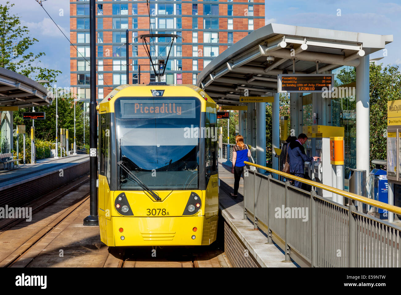 Metrolink Tram At Media City Station, Manchester, England Stock Photo ...