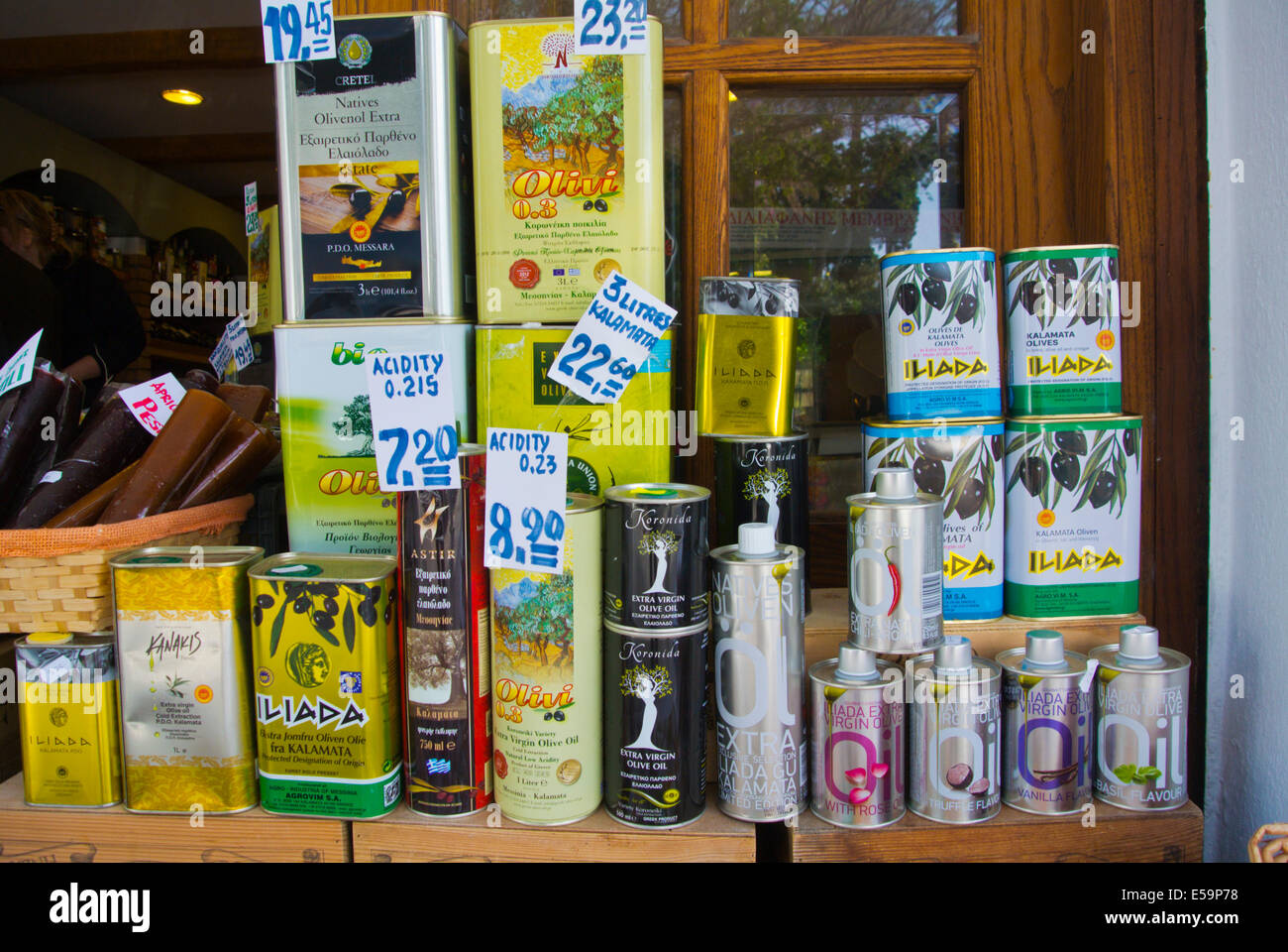 Greek olive oil, Rhodes town, Rhodes island, Dodecanese islands, Greece