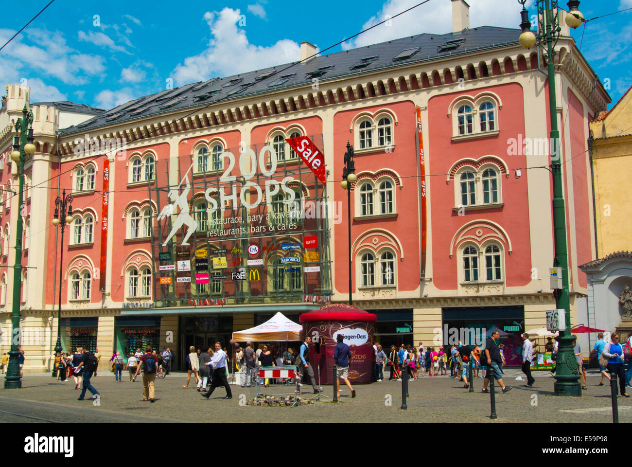 Palladium shopping centre exterior, Namesti republiky square, central  Prague, Czech Republic, Europe Stock Photo - Alamy
