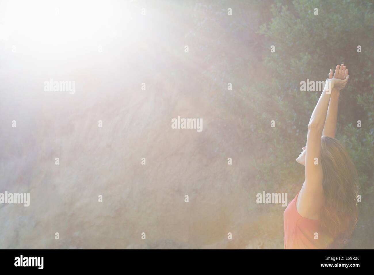 White woman stretching hi-res stock photography and images - Alamy