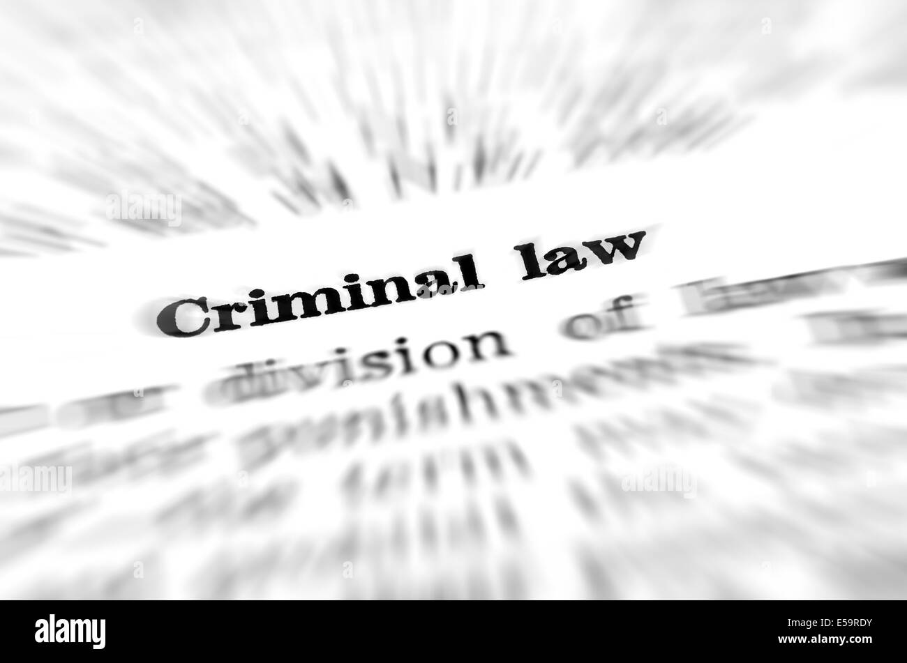 Definition of criminal law in dictionary Stock Photo
