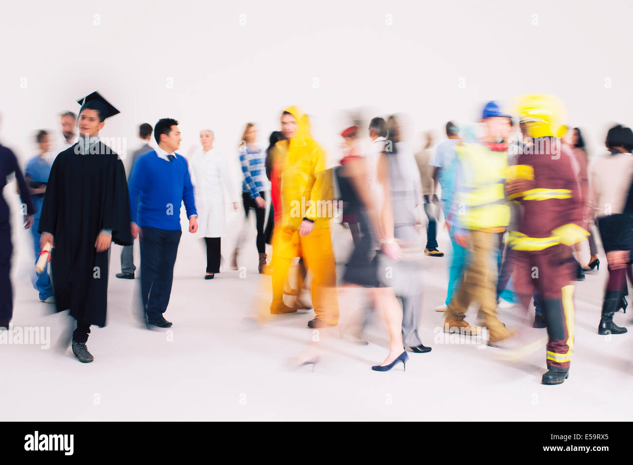 Workforce on the move Stock Photo