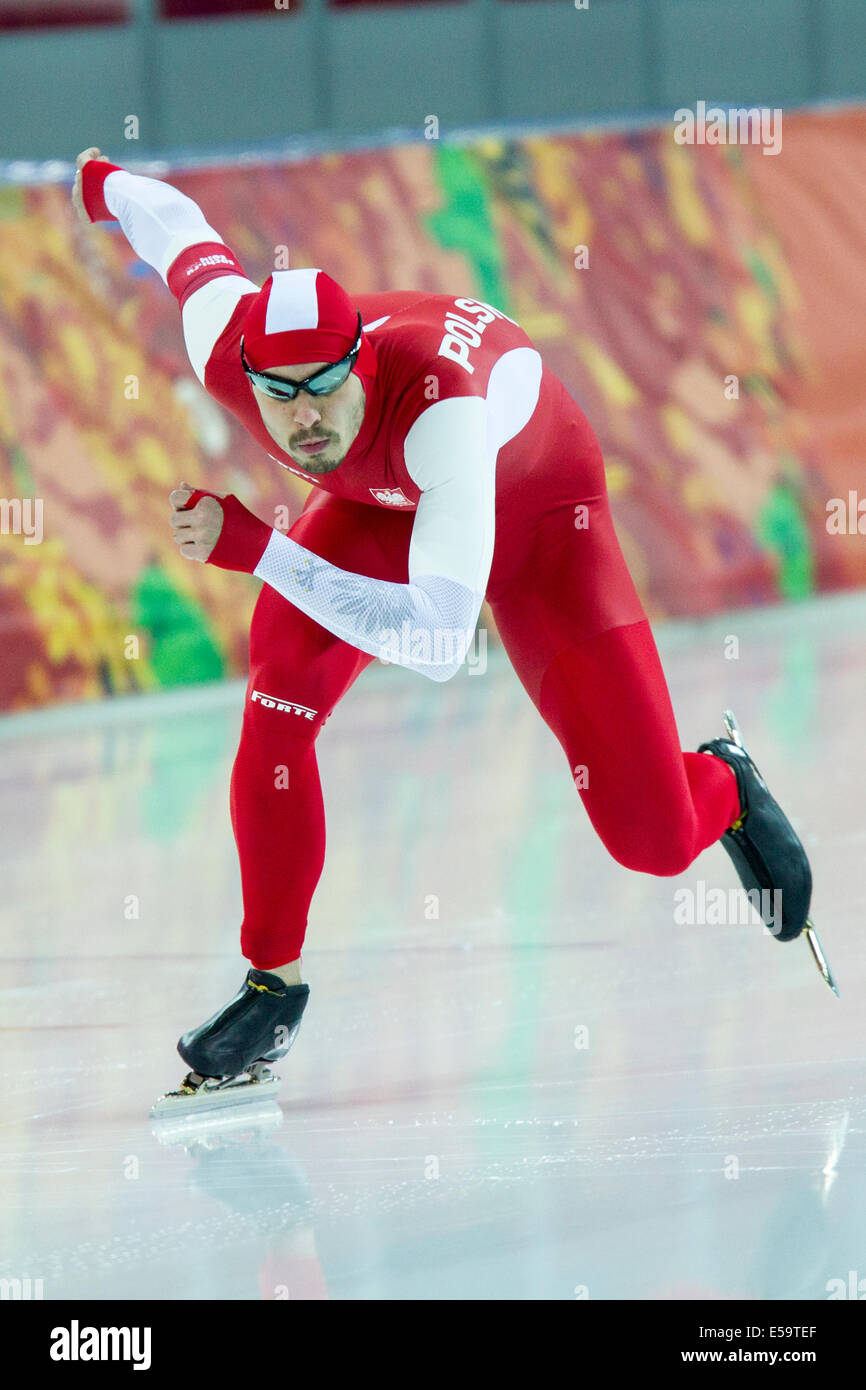 Artur Was (POL) competing in Men's 500m Speed Skating at the Olympic