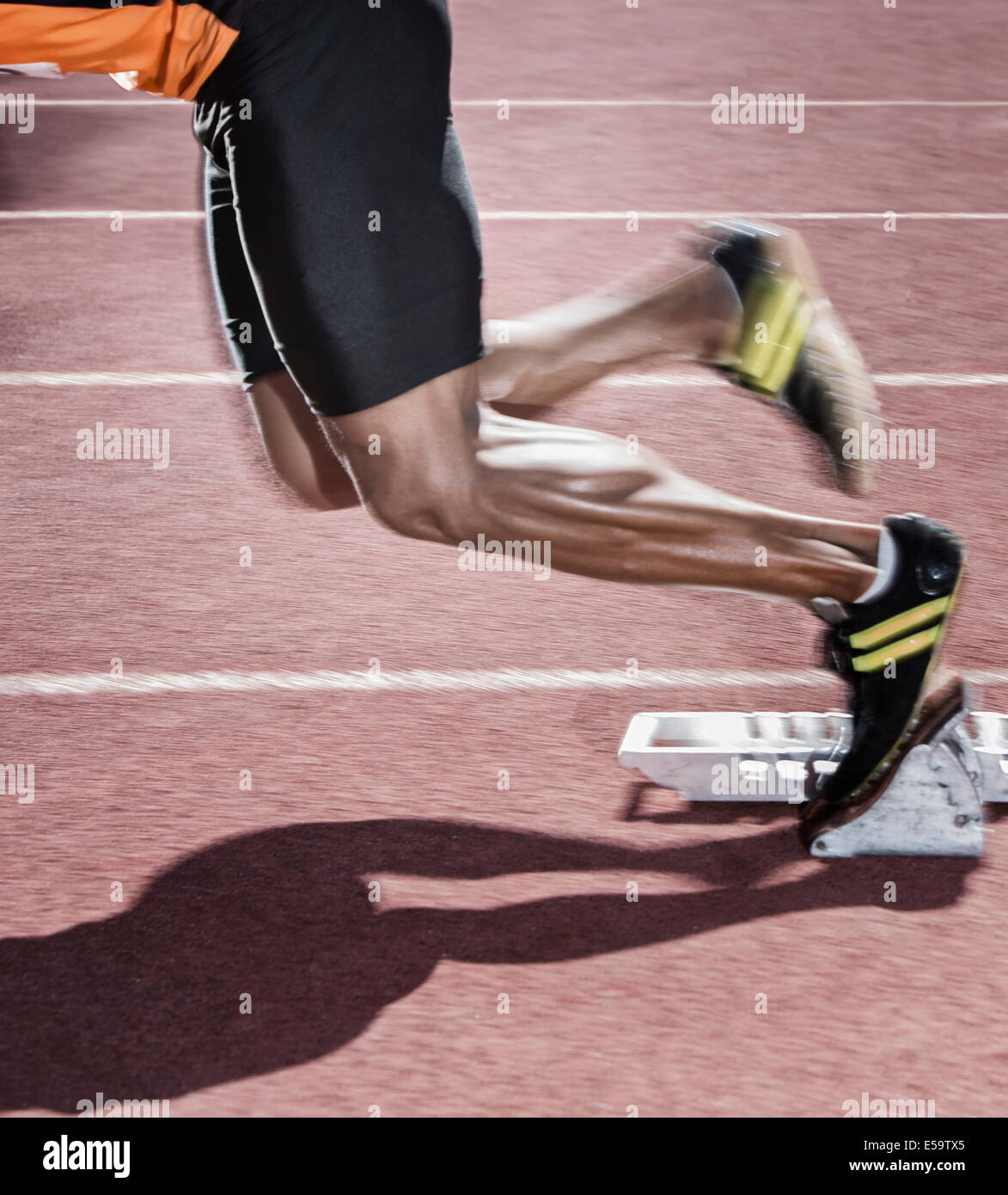 Motion sport athletics running track starting block competition