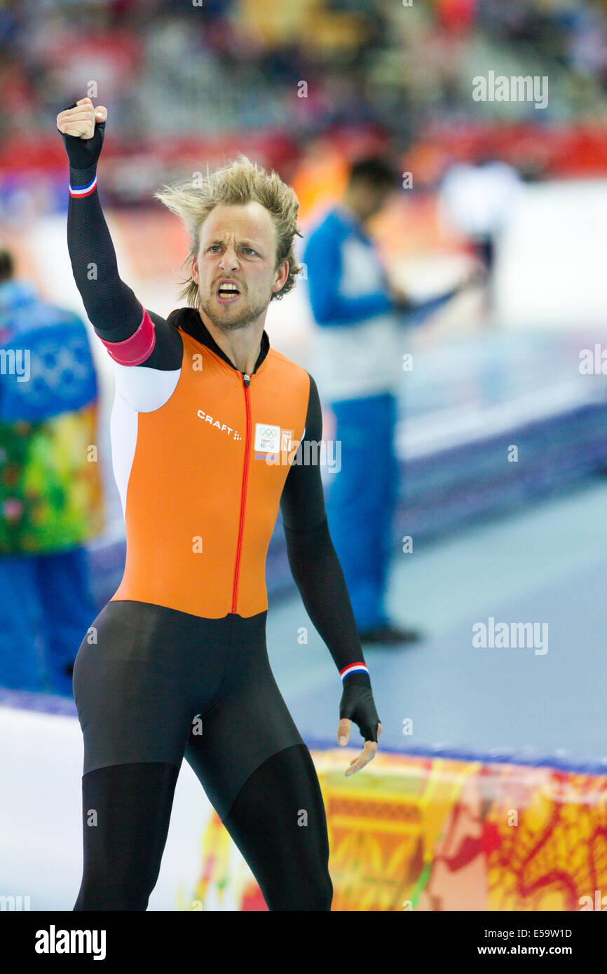 Michel Mulder Ned Gold Medalist Competing In Men S 500m Speed Skating At The Olympic Winter Games Sochi 2014 Stock Photo Alamy