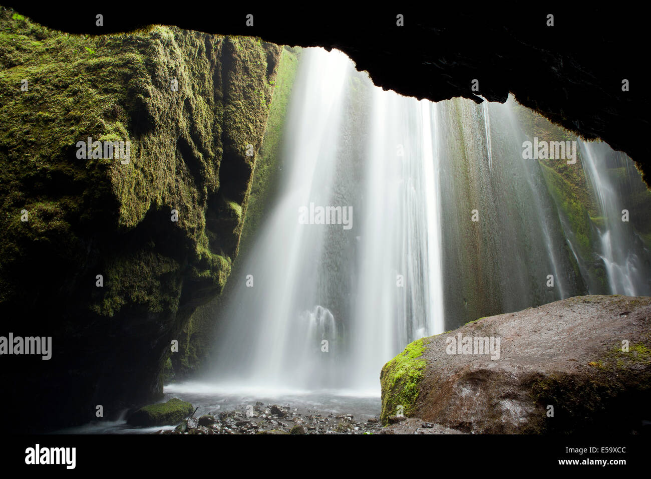 Gljufrabui or Gljufurafoss Waterfall - South Iceland Stock Photo