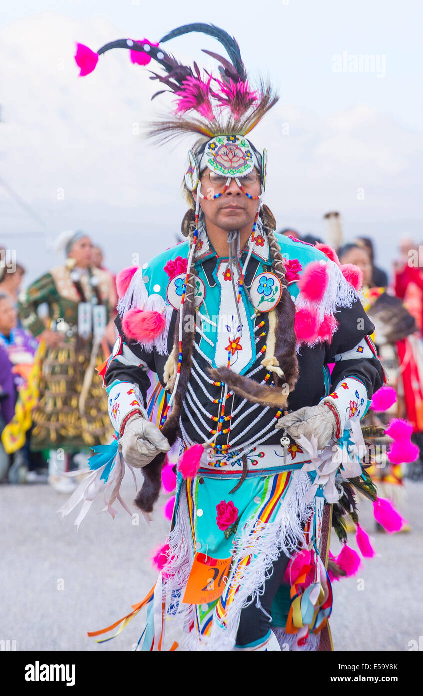 Native American man takes part at the 25th Annual Paiute Tribe Pow Wow ...