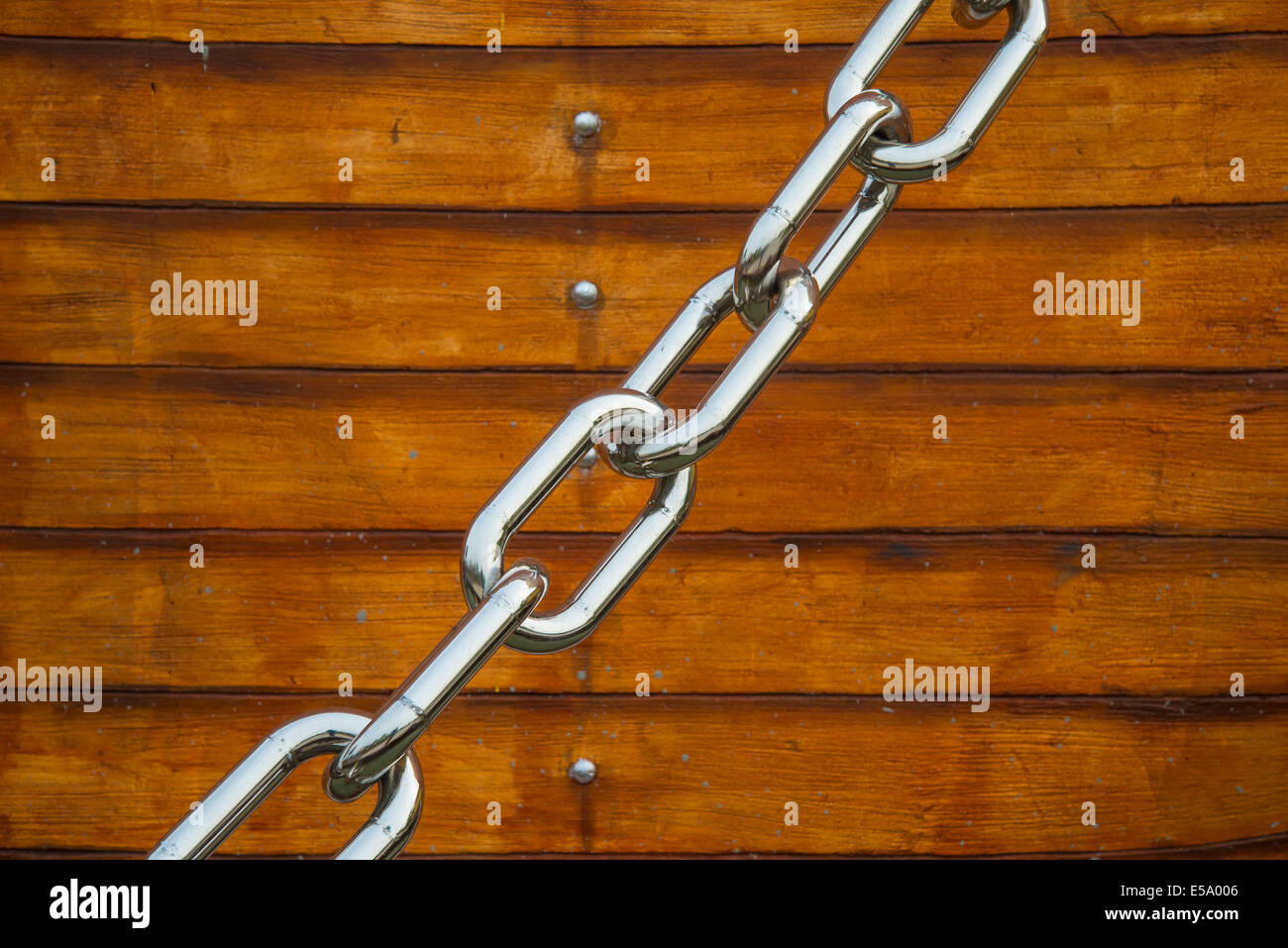Anchor chain for interpreter ship models  in Thailand. Stock Photo