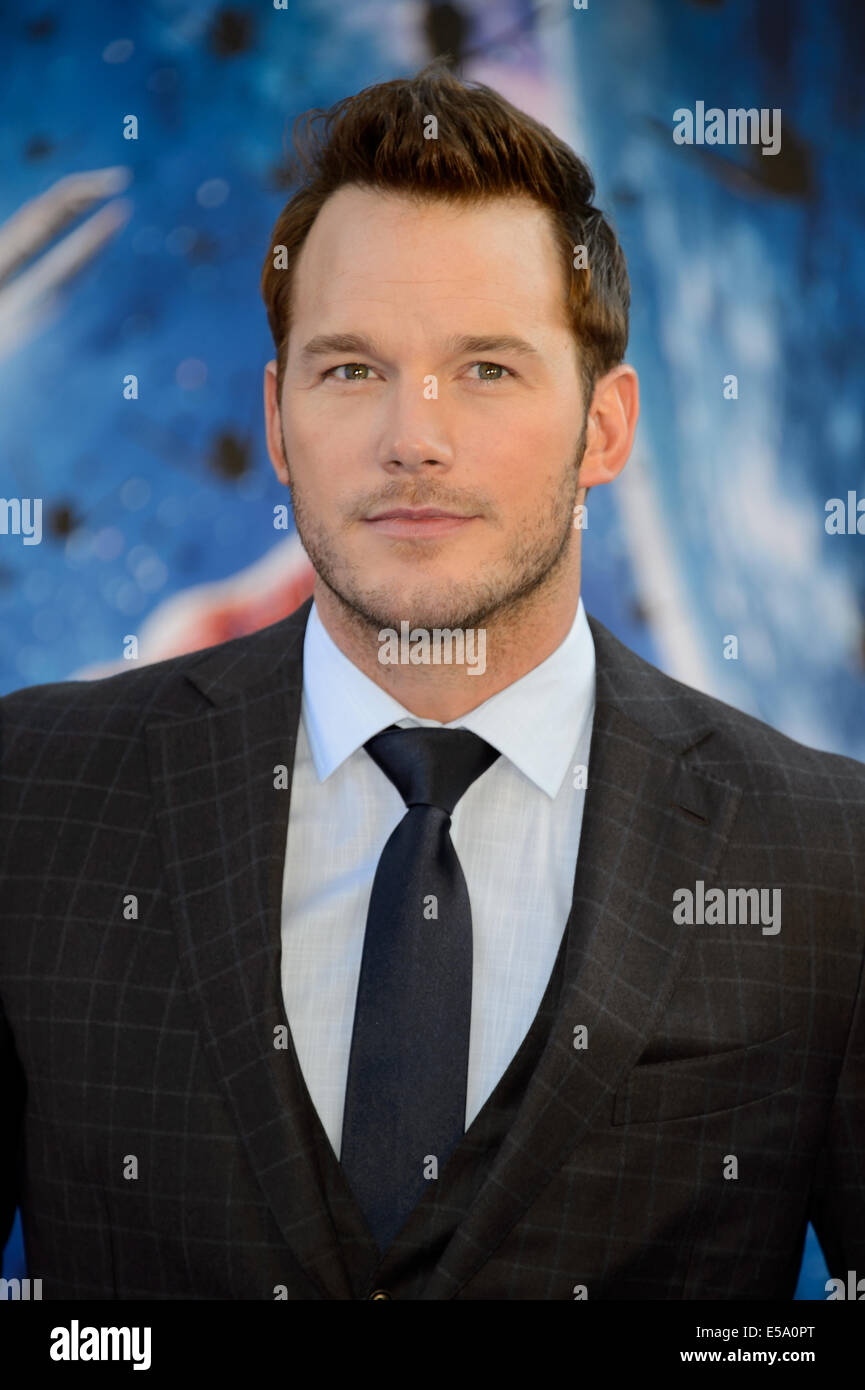 Chris Pratt arrives for the European Premiere of Guardians Of The Galaxy. Stock Photo