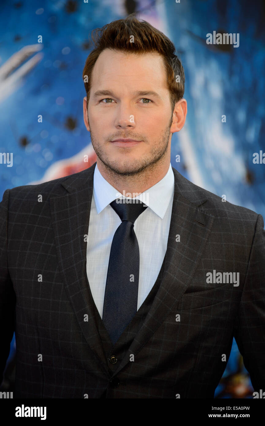 Chris Pratt arrives for the European Premiere of Guardians Of The Galaxy. Stock Photo