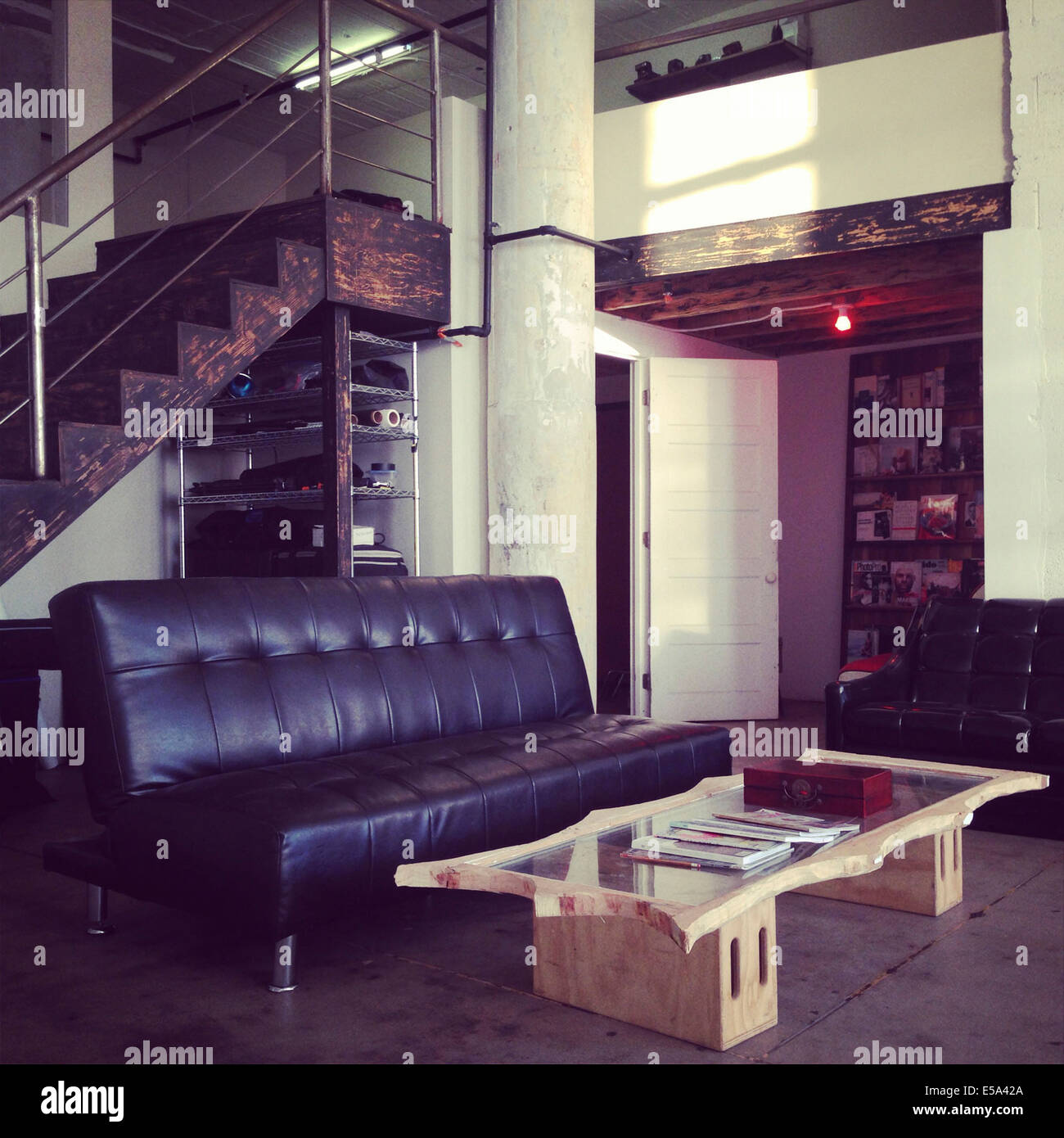 Living room in modern loft - Smartphone Captured Stock Image