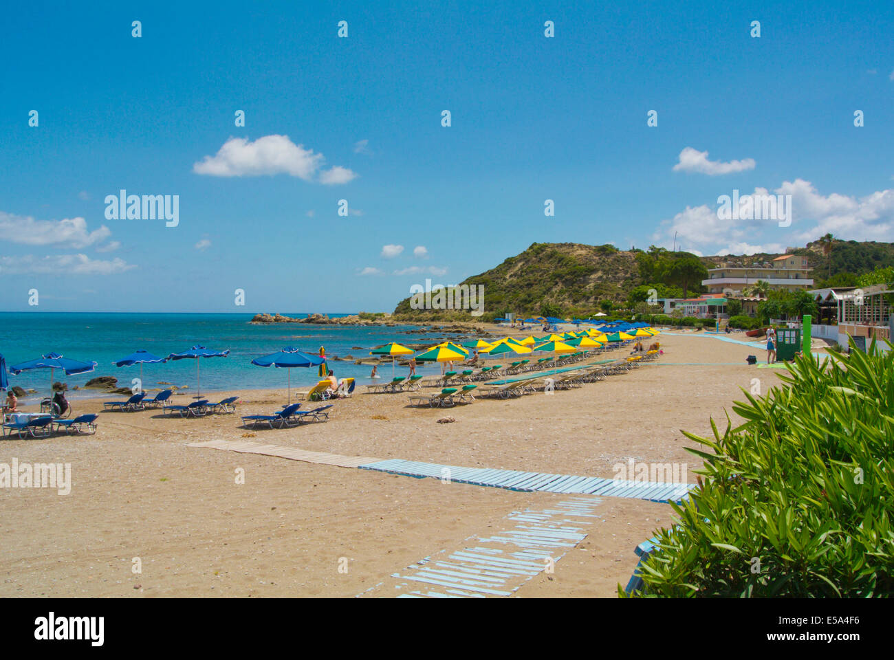 Kathara beach, Faliraki resort, Rhodes island, Dodecanese islands, Greece, Europe Stock Photo