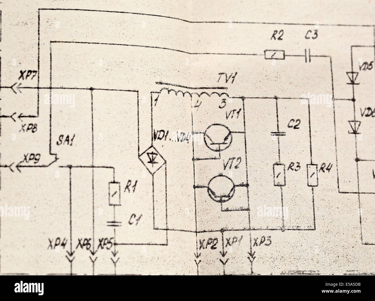 A schematic drawing. Good background Stock Photo