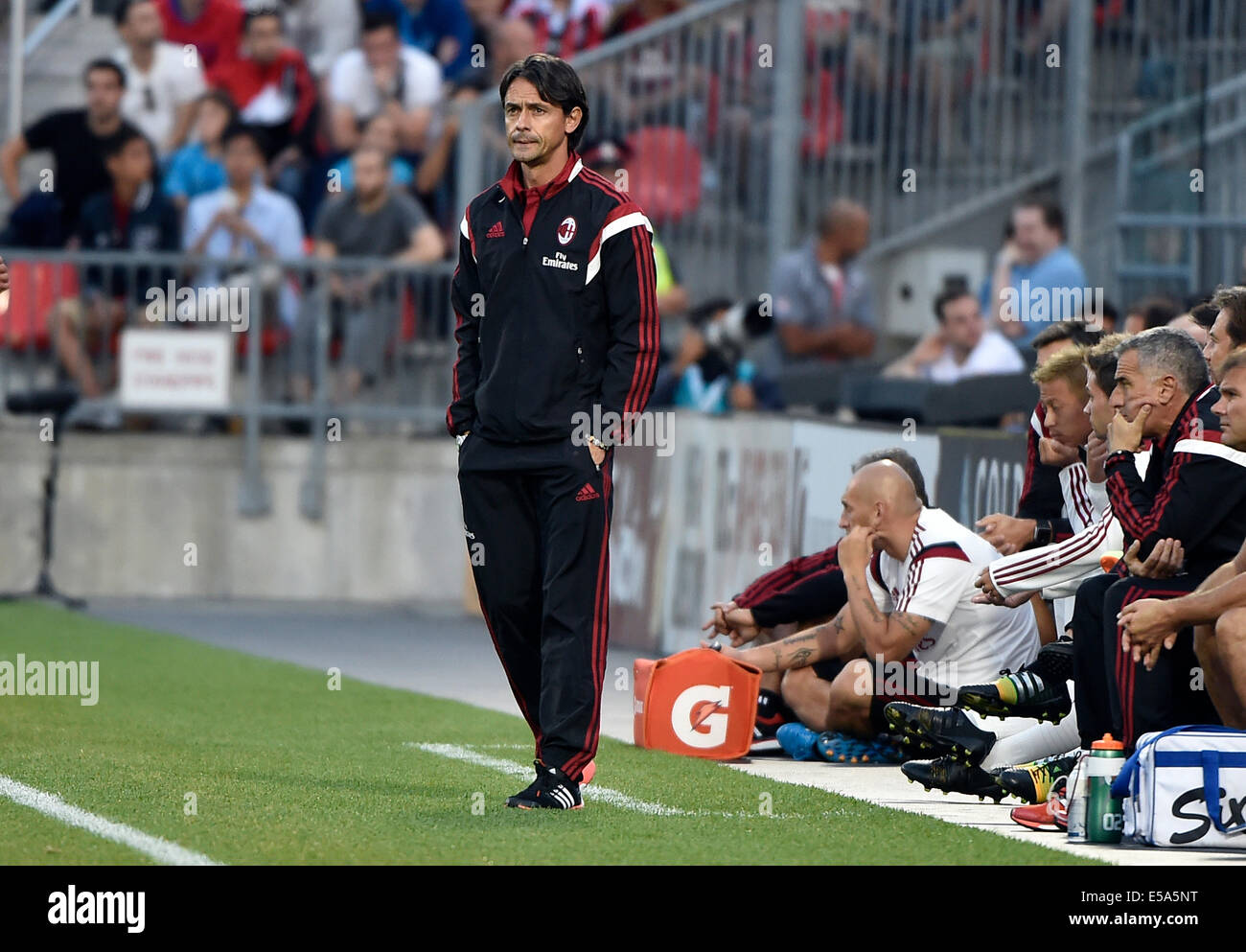 Toronto, Canada. 24th July, 2014. Guinness International Champions Cup. AC Milan v Olympiakos. Milan coach Filippo Inzaghi Credit:  Action Plus Sports Images/Alamy Live News Stock Photo
