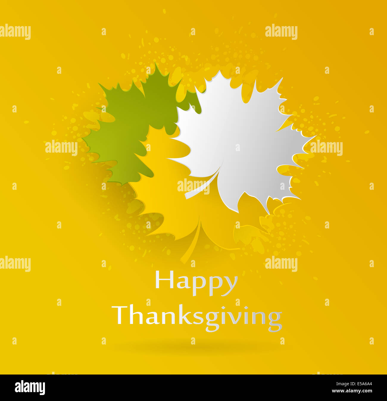 Happy Thanksgiving Holiday Background With Maple Leaves Stock Photo - Alamy