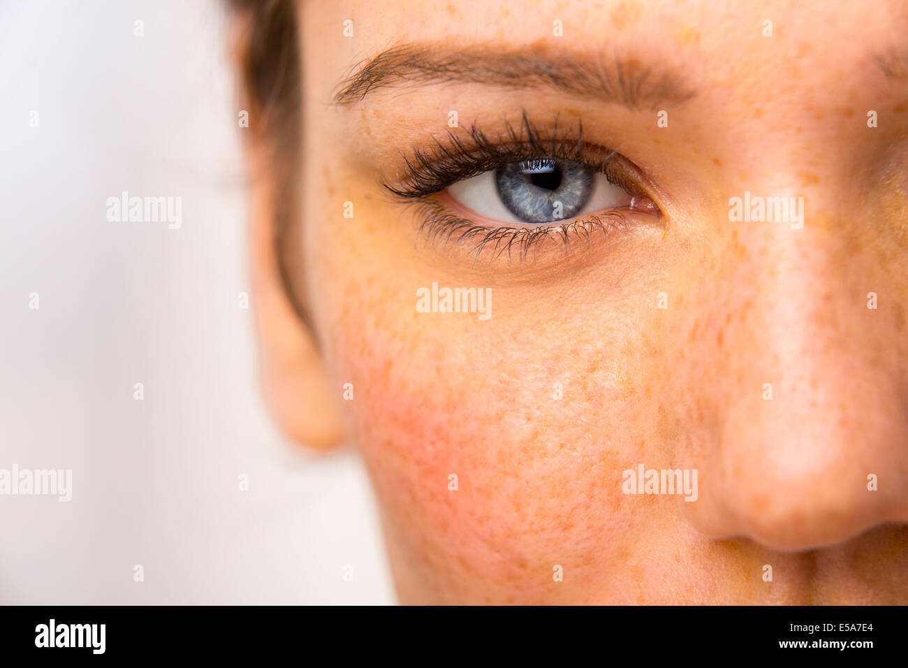 Close up of Caucasian woman's eye Stock Photo