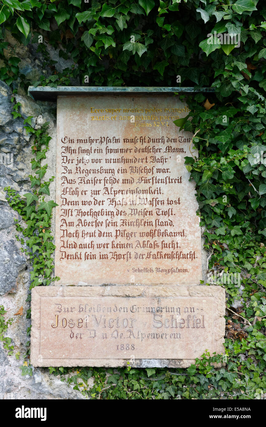 Plaque For Joseph Victor Von Scheffel Brunnwinkl St Gilgen Am