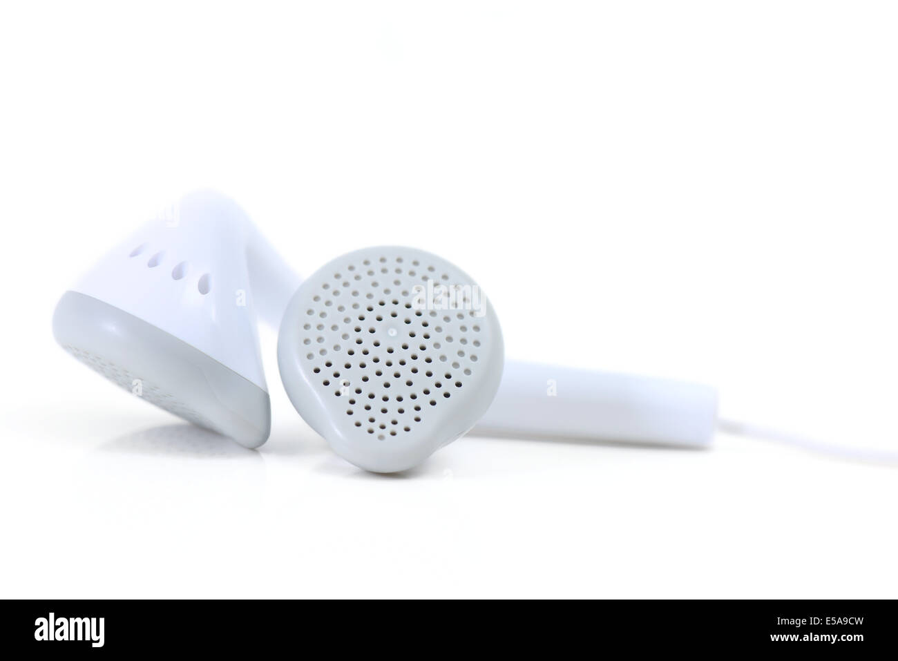 white earbuds Stock Photo
