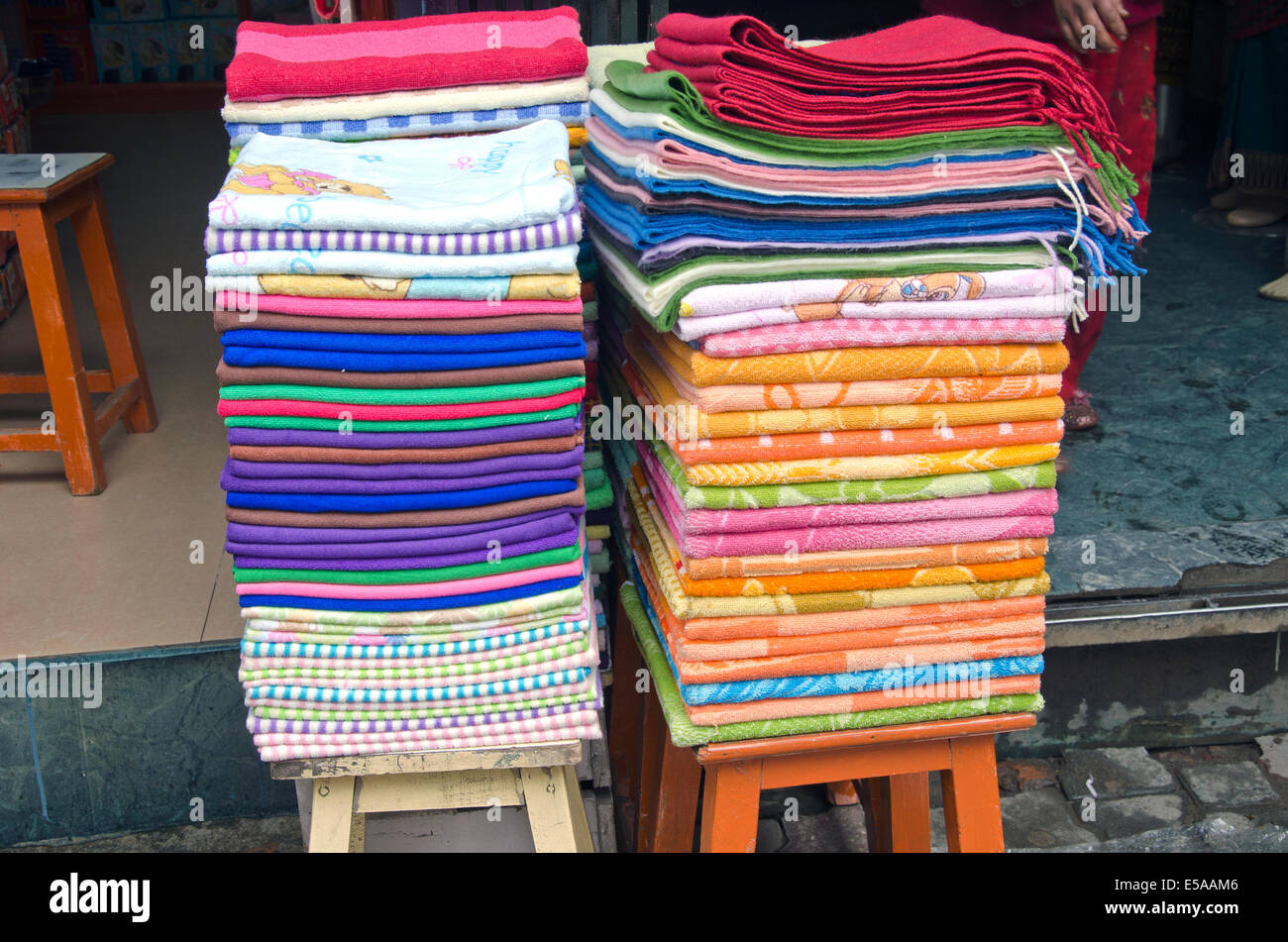 cloth in asia street market bazaar Stock Photo - Alamy