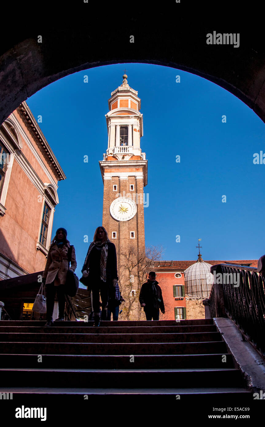 Steps to Chiesa dei Ss Apostoli in Venice Italy Stock Photo