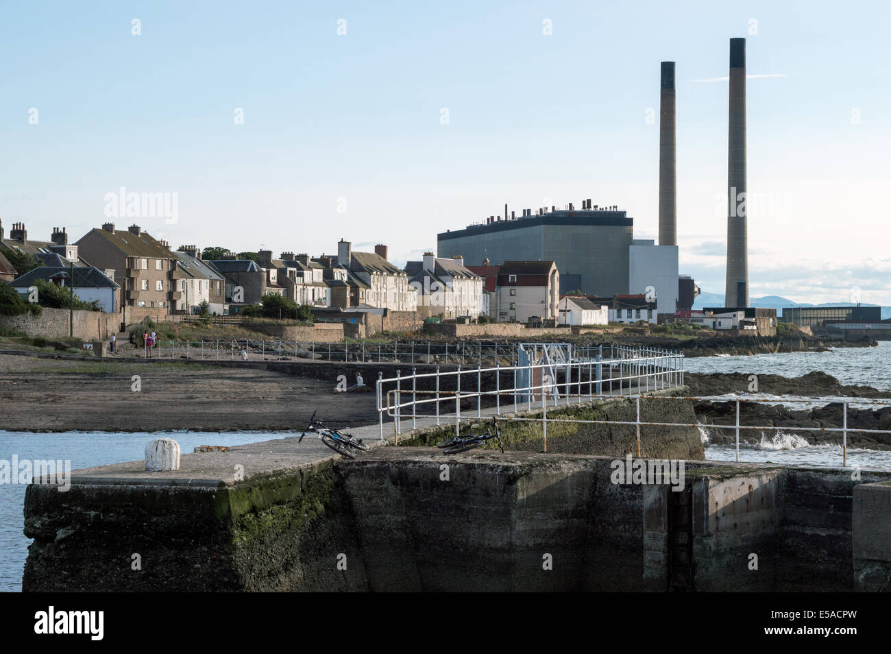 Looking from Port Seton Harbour towards Cockenzie Power Station, East