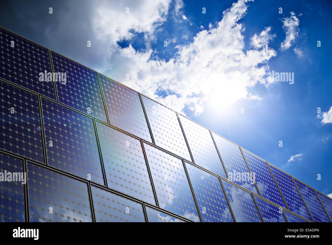 Renewable energy, Solar Panel Against Blue Sky Stock Photo - Alamy