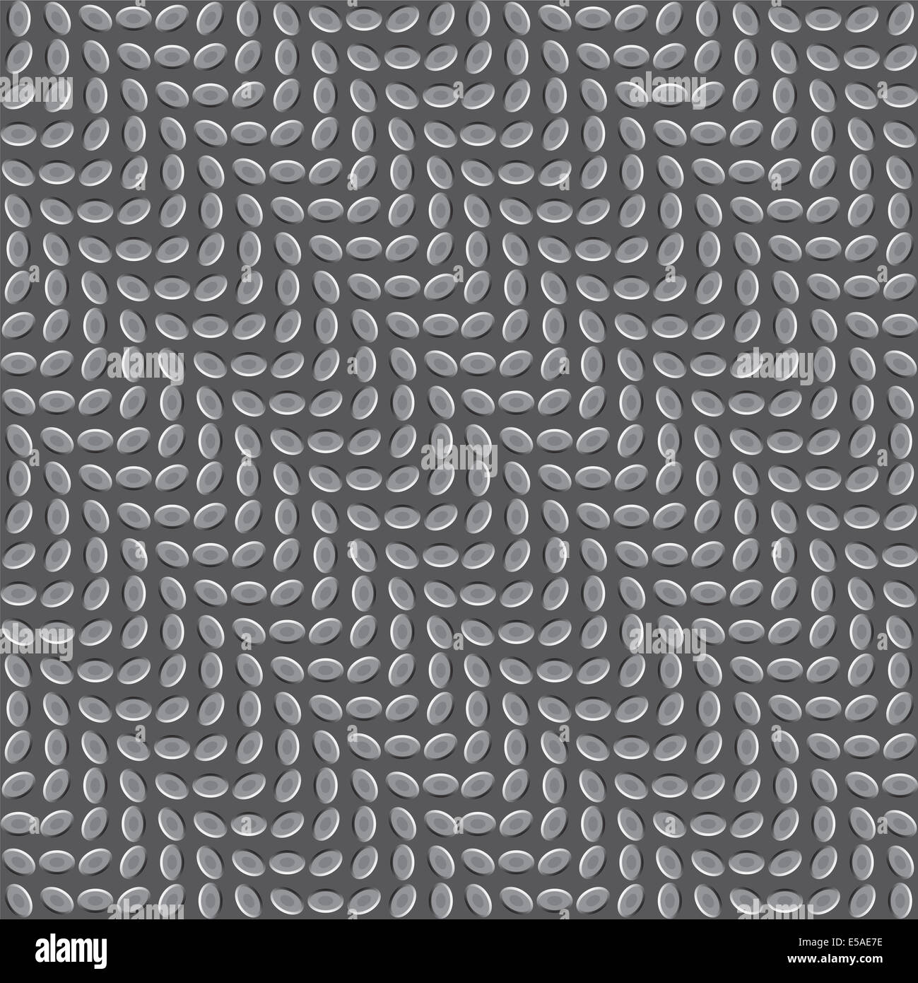 Optical illusion, gray ellipse on the move, vector seamless pattern Stock Photo