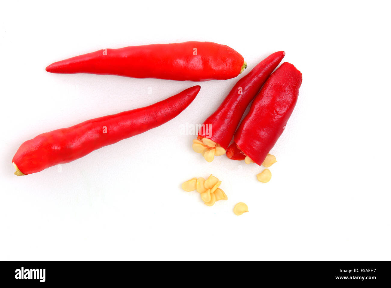 Red chilli peppers Stock Photo