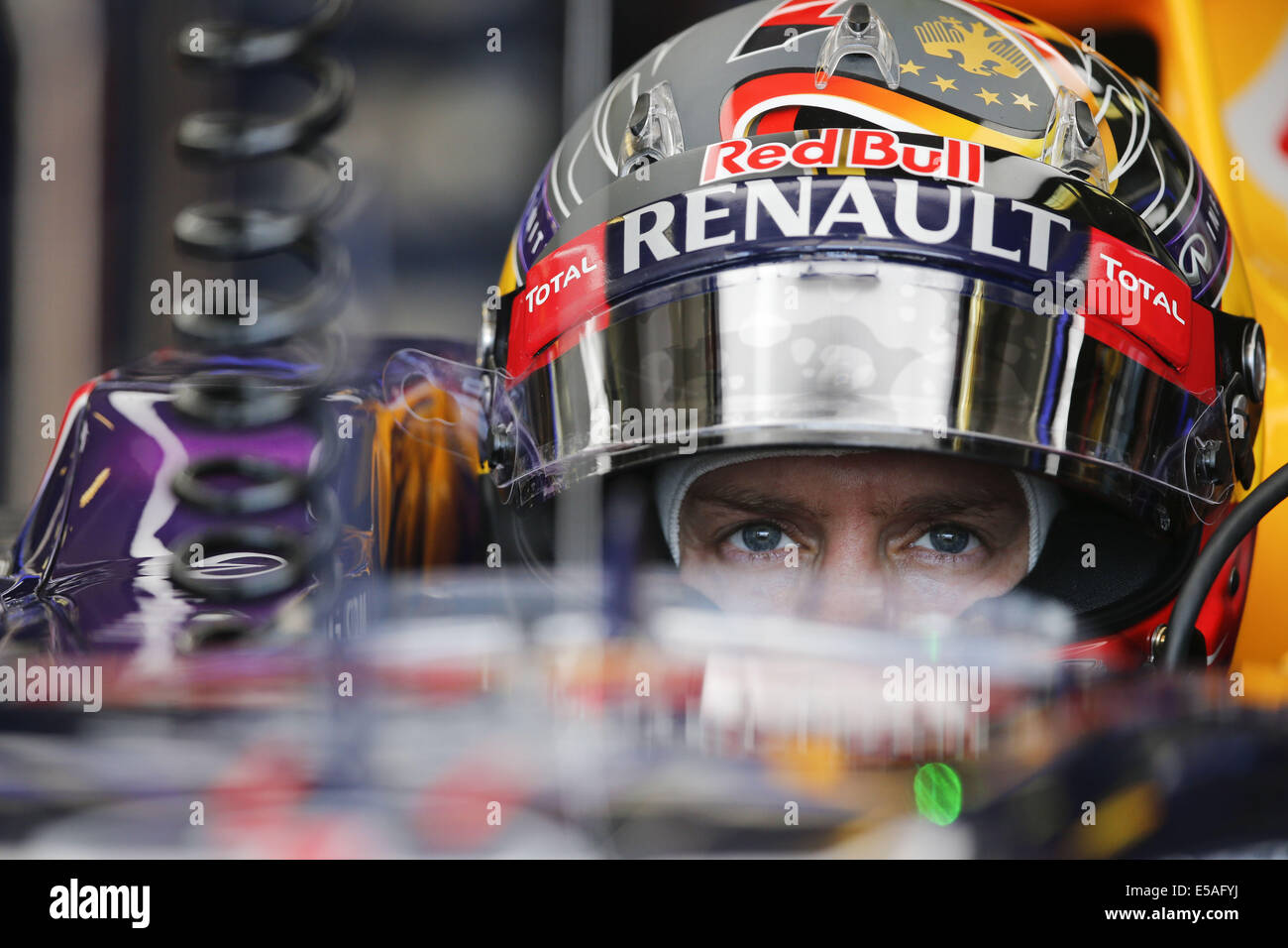 Budapest, Hungary. 25th July, 2014. SEBASTIAN VETTEL of Germany and ...