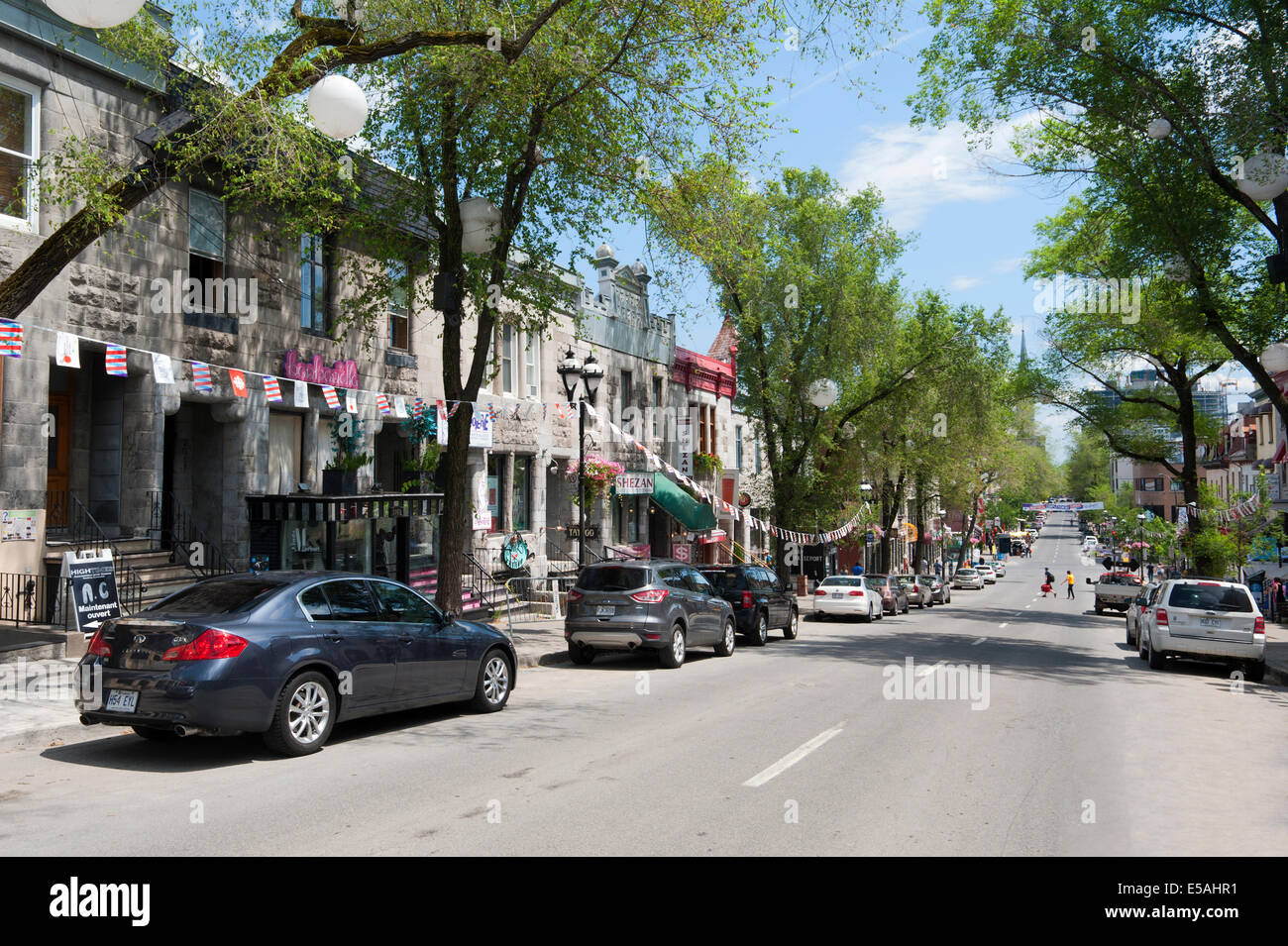 St Denis street, Montreal, province of Quebec, Canada Stock Photo Alamy